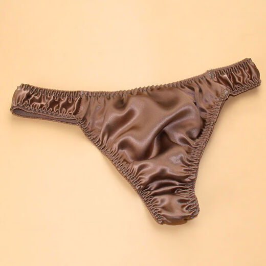 Can't buy men's silk thong pants in supermarkets, breathable, low-waisted, wide-waisted, sexy sports T-pants for youth, U-convex, gold L