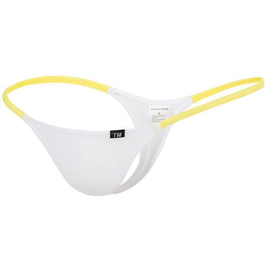 Men's low-waist one-piece ice silk thong stretch tight boys pink T-pants sexy young men's underwear UM-05-0028-Pink M