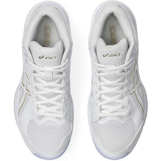 ASICS women's volleyball shoes cushioning, wear-resistant, supportive, breathable, white synthetic leather, mesh material, rubber outsole White 39