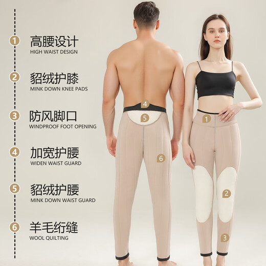 Oudifen 100% wool trousers warm trousers for women with velvet and thickened mink velvet knee pads for middle-aged and elderly people Northeastern cotton trousers for women to wear as a gift for parents