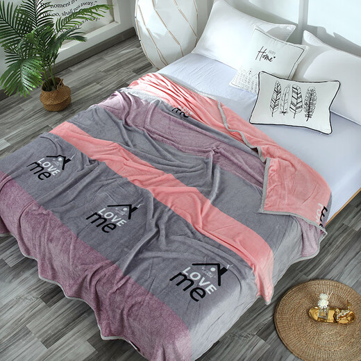 Cheng Baobao's company event gift boxed blanket, coral velvet blanket, Falai velvet throw blanket with customizable LOGO, Season of Love, 120*200cm, hemmed and thickened, 350g
