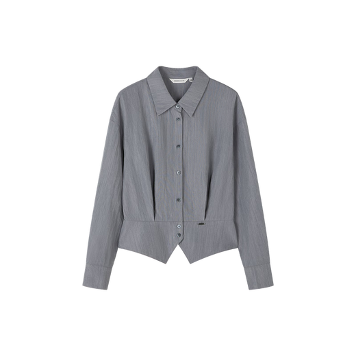 Mohan Yimei French women's shirt tops commuting shirt 25 autumn high-end hot style waist-cut workplace women's clothing