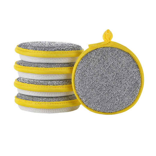 Miguang dishwashing sponge 12*12cm*10 pieces kitchen pot scrubbing artifact dishcloth double-sided cleaning cotton scouring pad magic wipe