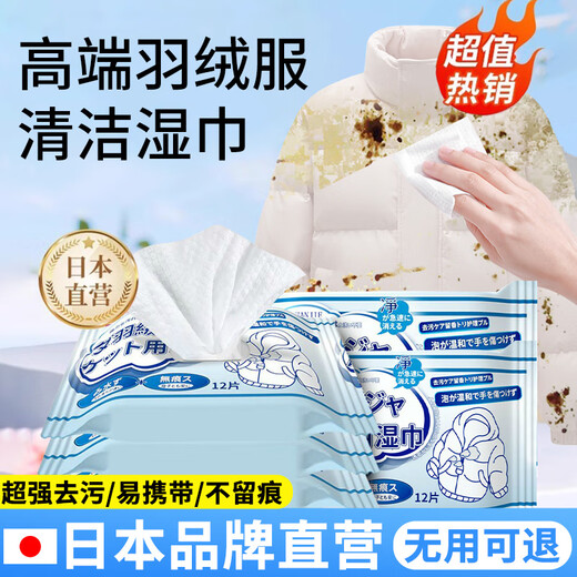ZHANJIE Japan imported down jacket cleaning wipes clothing stain-free washable powerful oil stain artifact cleaning and dry cleaning agent 10 packs Japan imported down jacket cleaning wipes