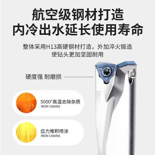 U drill fast drill bit shank oil drill lathe with CNC violent drill SP flat bottom water jet drill bit WC WC32 shank 5 times diameter 25 points 5-30 drilling depth 127-15