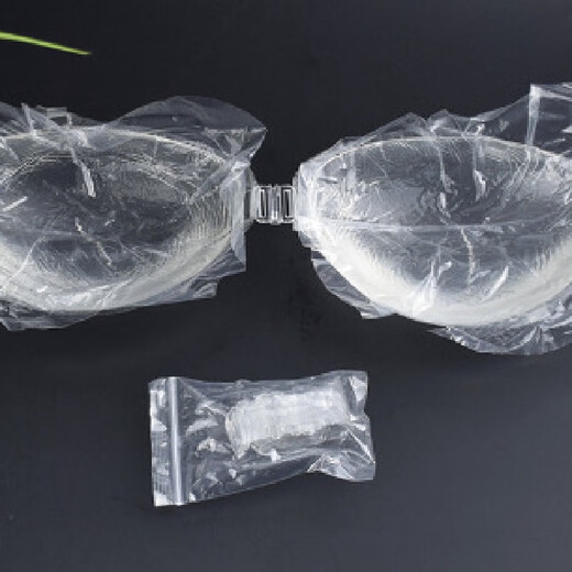 Thick silicone bra patch that can't fall off, prevents leakage, strapless invisible bra for women's wedding dress, small transparent silicone bra, three-dimensional straps B