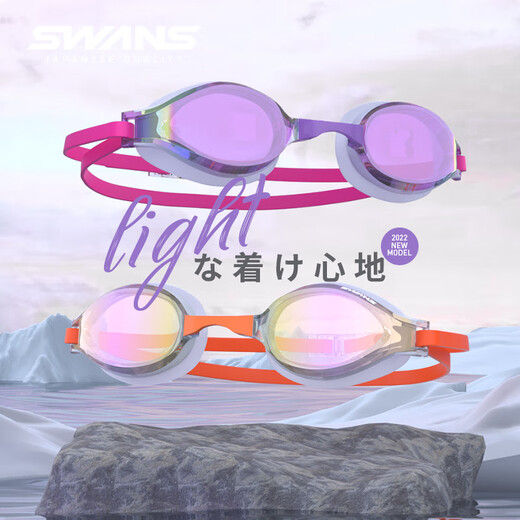SWANS poetry swimming goggles anti-fog high-definition women's competition training men's racing swimming goggles SR31 blue-green coating_ new new color flat light