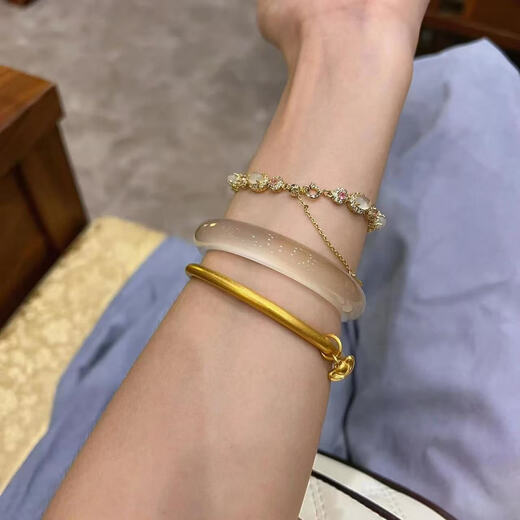 White Moonlight Bracelet Moonlight Jade Hand Girls Versatile Cat Eye Lychee Jelly Bracelet Bracelet Gift Bracelet Women Jelly Color Bracelet