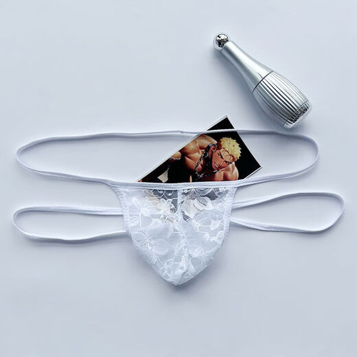 New Elephant Trunk Men's Sexy Underwear Low Waist Ice Silk Men's T-Pants Solid Color Thin Strap Elastic T-Pants Single Underpants White 100-170 Jin Jin equals 0.5 kg for inner wear