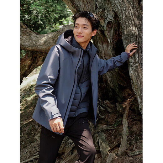 BOSIDENG goose down new outdoor foldable waterproof breathable fishing liner three-in-one assault clothes for men calcium earth brown 7C72 2XL 185_104A