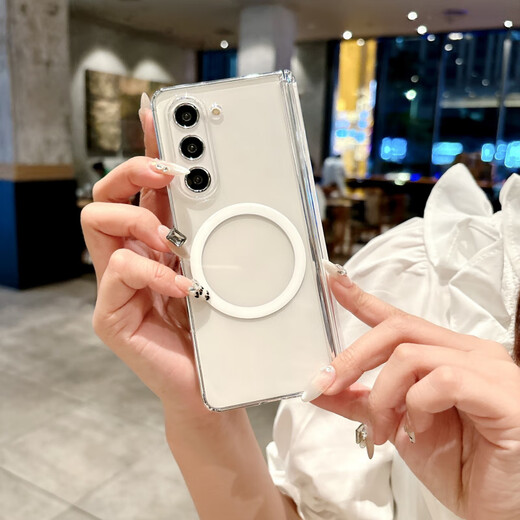 Samsung (SAMSUNG) original quality suitable for Samsung Foldable7W25 mobile phone case thin anti-fall back cover protective cover Fold HD magnetic hinged transparent single back case Samsung zfold7