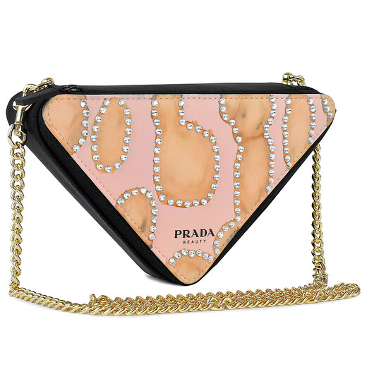 PRADA Diamond Girl Hand-painted Beads Chain Oxidized Cosmetic Bag Handbag Crossbody Bag Pink Diamond Sweetheart-White Gift Box