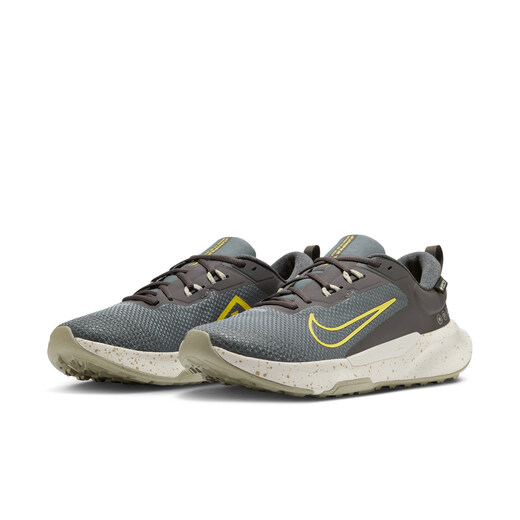 Nike men's outdoor professional running shoes spring NIKE JUNIPER TRAIL 2 GORE-TEX HM9734 200 medium gray/yellow/desert khaki/phantom gray 40.5