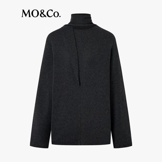 MO&Co. Tops 2025 new winter products include Tencel wool knotted pile collar, loose high-intelligence gray tone MBE4TOPT03 dark floral gray M /165