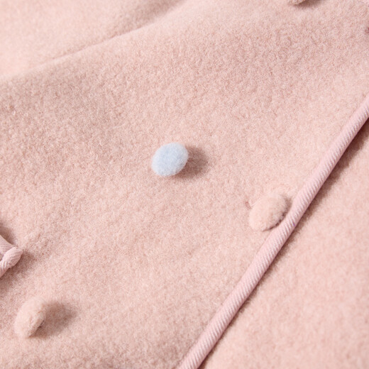 笛莎（DEESHA）童装女童大衣2025冬季款女孩可爱兔耳朵连帽呢大衣羊羔绒外套