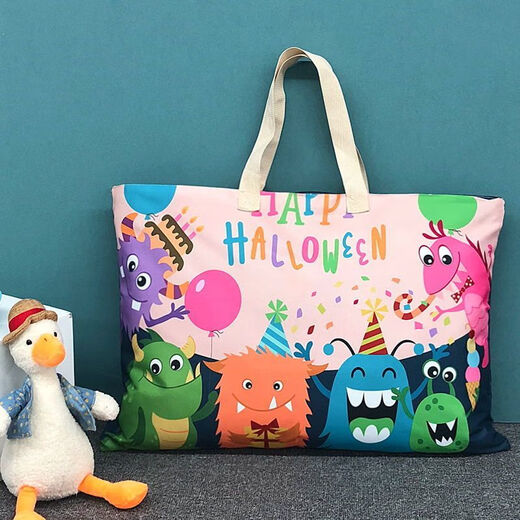 Wing Fantasy Kindergarten Quilt Storage Bag Children's Entrance Luggage Bag Cotton Quilt Clothes Bag Waterproof Large Capacity Green Space Dragon Collection and Purchase to Get a Name Tag Oxford Cloth Large Size 62*44 Suitable for Summer Thin Quilts/Blankets