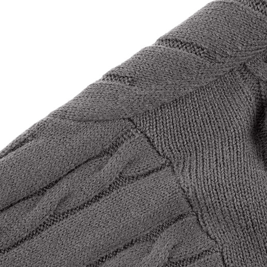 SEVEN 7A antibacterial/containing wool/cable pattern SEVEN pullover sweater autumn and winter lapel casual top for young and middle-aged people, dark gray XL (180/96A)