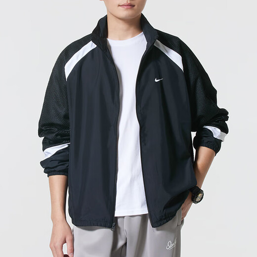 Мужская куртка Nike (NIKE), осень 2025, новая спортивная одежда, мужская верхняя куртка с тканым воротником-стойкой HV3364-010 IK9864 M
