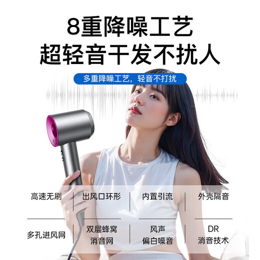 Laifensheng National 3C Certification丨5 billion negative ions for hair care High-speed leafless hair dryer household silent negative ions high power does not hurt hair strong wind Huaqiangbei hair dryer China red-five air nozzles 5 billion moisturizing negative ions丨constant temperature hair care and quick drying 2025 new style丨top version gift box丨10-year warranty only replacement but not repair