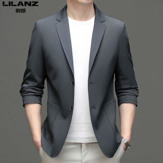 LILANZ 2025 Men's Casual Suit Autumn New Slim Single Suit Jacket Men's Fashion Korean Thin Suit Gray 22301 M 170