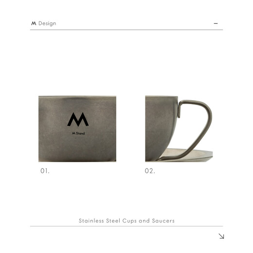 M STAND stainless steel cup and saucer 290ml limited edition stainless steel material durable retro mstand peripherals
