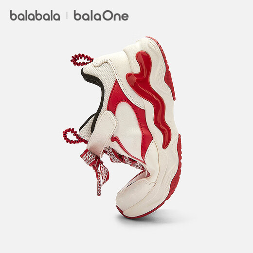 Balabala children's shoes girls' sports shoes 2026 spring and autumn new baby shoes breathable running shoes new year red sweet non-slip