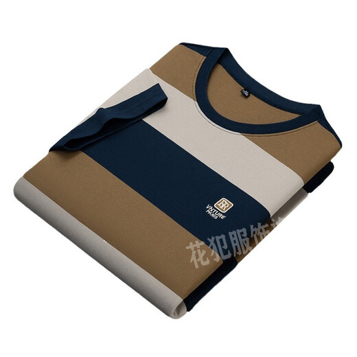 Flores en verano Nueva camiseta de manga corta de polvo rayado con top bordado de gran tamaño con base de polo y polo exterior 6197-Denim azul l (170)