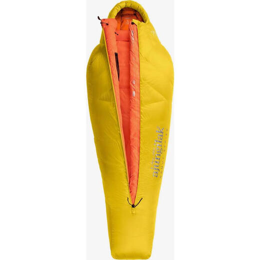 MAMMUT Girls Sleeping Bag Lightweight Double-Sided Zipper Adjustable Warm Collar Contrast Lining Mottoprint zitronengelb ONE SIZE