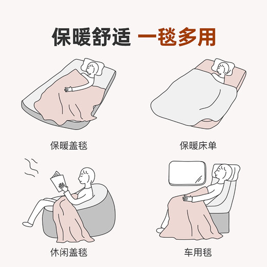 Lang raschel blanket quilt cover winter thickened velvet double-sided velvet blanket single and double winter quilt velvet blanket CC-006 Happy family double layer raschel 150x200cm Approximate weight 4Jin Jin equals 0.5kg