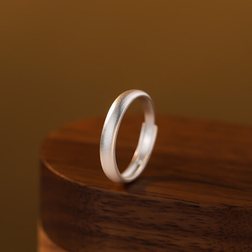 DTOTO A natural pair S999 pure silver simple sand surface couple ring plain ring sterling silver ring Valentine's Day gift for Chinese Valentine's Day A perfect pair/men's ring/frosted style