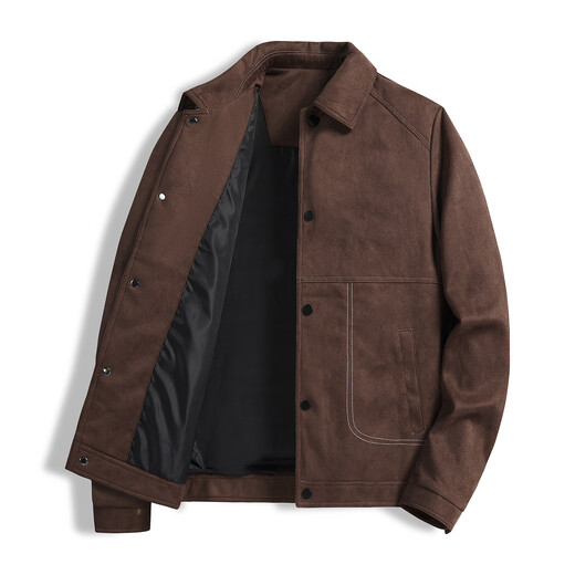 Baleno S&K Series Tie-Dye Suede Lapel Jacket Men's Autumn and Winter New Casual Versatile Loose Jacket Clothes Men's Dark Gray JD Express XL Recommended 63-70 kg