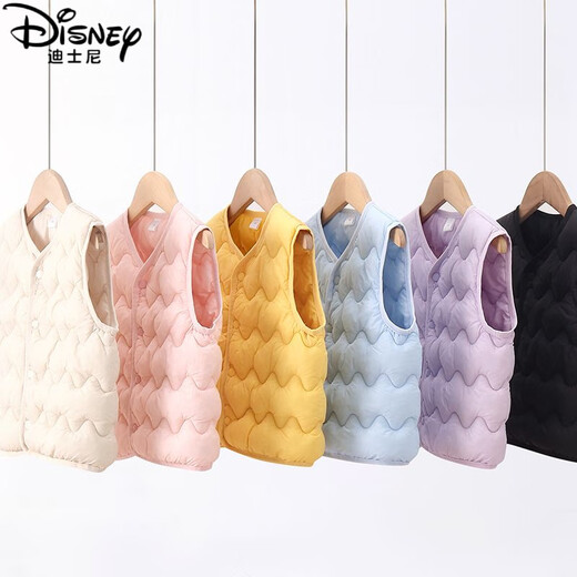 Disney (Disney) baby down cotton vest autumn and winter boys and girls Korean style waistcoat infant vest inner wear children new style black 90