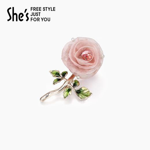 She s Akiko Plant Story original romantic flower brooch high-end brooch brooch pin birthday gift for girlfriend red A0