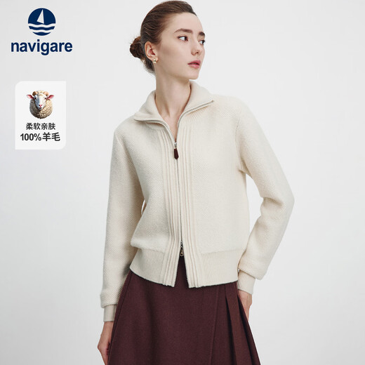 Navigare Italian dinghy 25 autumn and winter women's wool sweater full wool cardigan casual sweater jacket 2334095508