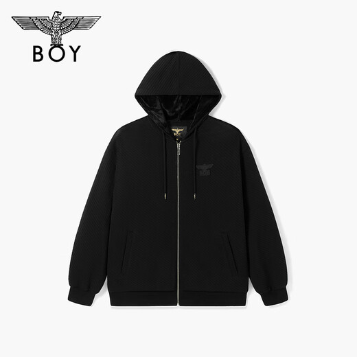 BOY LONDON Cardigan Sweatshirt for Men and Women Couples Spring and Autumn Texture Casual Sports Hooded Jacket N06024 Black S