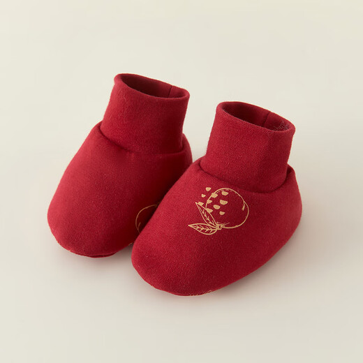 Mofan Bear Newborn Hats and Socks 4-piece Set Baby Fetal Caps 0-3 Months Autumn and Winter Boneless Anti-Scratch Gloves Baby Socks Newborn Gift Flower Newborn Four-piece Set