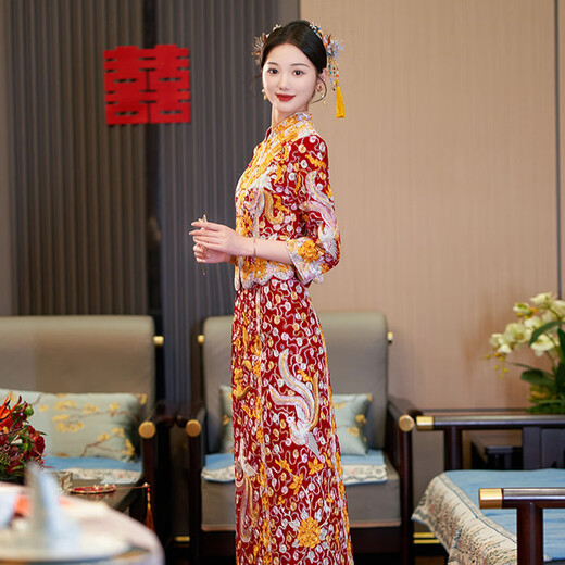 Grosfairy Dragon et Phoenix Gown Bride Xiuhe vêtements 2025 Nouvelle robe de mariée chinoise Robe de mariée mince robe toast robe de mariée