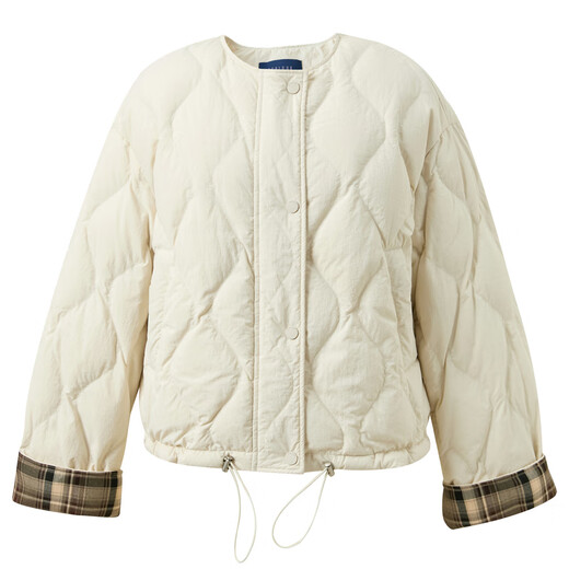 Three-color waterproof and easy-care 2025 winter new 90 white duck down jacket light and loose short style M