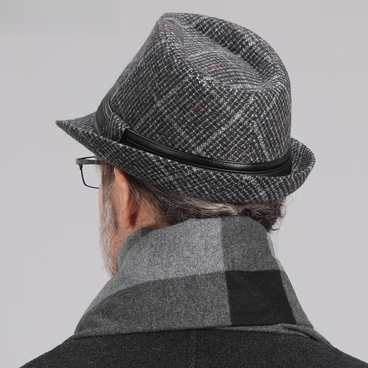 Woodpecker (TUCANO) New Men's Top Hat Autumn and Winter Hats for Middle-aged and Elderly Men British Gentleman Hat Spring and Autumn Old Man Dad Grandpa Hat Brown + Scarf Set Adjustable (56-60cm)