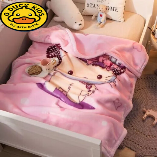 G.DUCKKIDS Children's Blanket Kindergarten Student Quilt Double-layer Thickened Cloud Blanket Baby Blanket Children's Autumn and Winter Nap Blanket Red (105*115cm) 1.5 Jin Jin equals 0.5 kg Double-layer Cloud Blanket Simple packaging for personal use