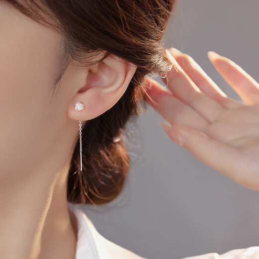 S999 Silver Ruyi Knot Ear Wire Women's Simple Niche Design Long Tassel Braided Earrings New Earrings Silver - 6mm 99 Silver
