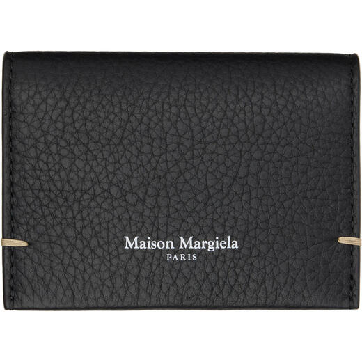 MAISON MARGIELA Luxury Men's Black Small Card Holder Black/Black/Black One Size