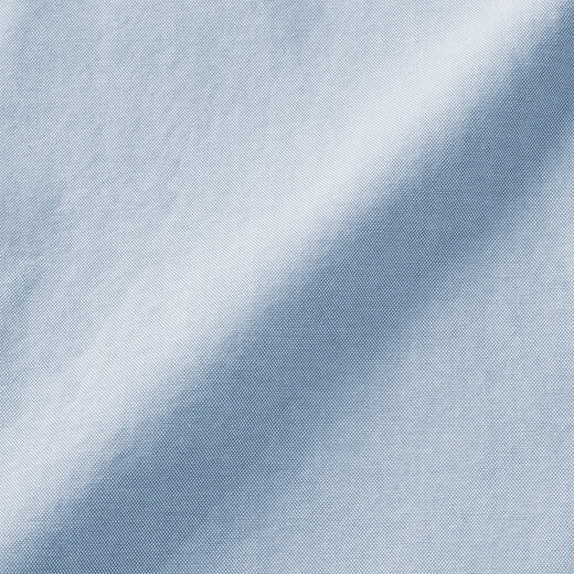 MUJI Women's Cotton Washed Oxford Button Collar Long Sleeve Shirt Women's Shirt Jacket Top 25 Winter Women's Saxon Blue M (160/84A)