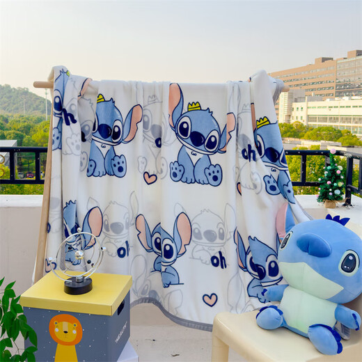 JCZS German Children's Blanket Winter Thickened Cover Blanket Children's Stitch Milk Velvet Coral Quilt Protector Cute Pet Stitch A Class Maternal and Infant Grade Skin Friendly Milk Velvet 00x30cm/Double Blanket Thickened Double-sided Milk Velvet