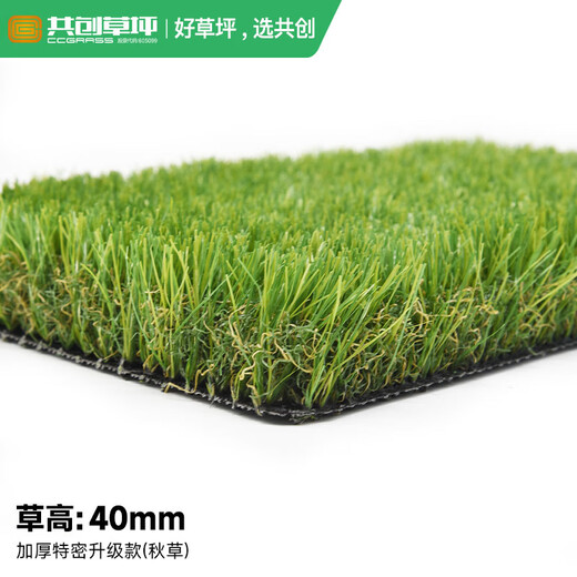 Co-Create Lawn Artificial Turf Courtyard Kindergarten Golf Simulated Turf Garden Gym School Rooftop Fake Lawn Villa 40mm Thickened Special Density Upgrade (Autumn Grass)
