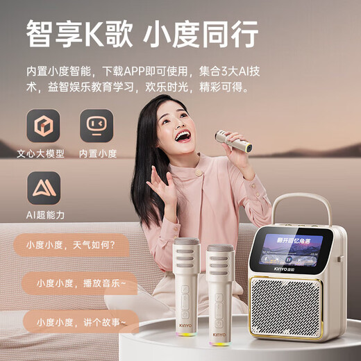 Jinyun First Release丨U Disk Version Lyrics Speaker Karaoke Microphone Speaker All-in-One Microphone Audio All-in-One Family KTV Set Singing Artifact Bluetooth Audio Gift K800
