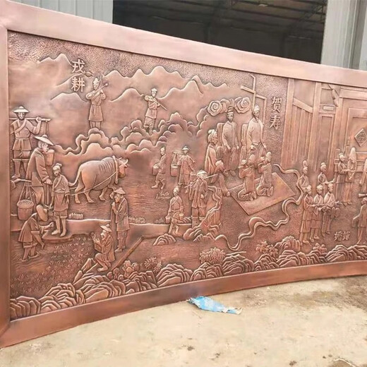 Glass fiber reinforced plastic imitation copper customized relief red cultural forged copper relief campus cultural background wall sandstone character portrait style one