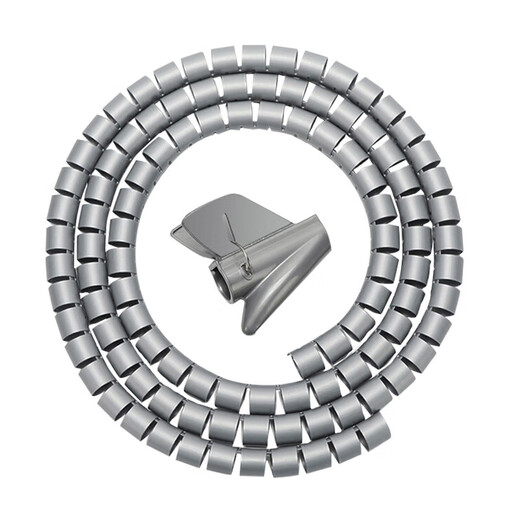 电脑工具主机线缆收纳/理线器包线管束线管22MM医疗设备线缆保护防宠物撕咬 可随意裁剪尺寸使用 银色 5米长 22mm直径【送1个理线夹】