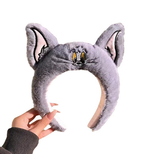 Delori high-head headband autumn and winter cute cartoon cat and mouse face wash headband wash and apply facial mask makeup hair bundle hairpin cat ring headband