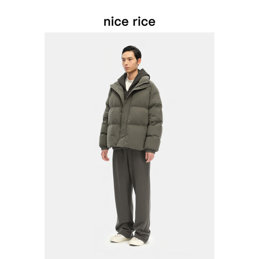 Nice rice good rice winter 400G cotton terry cloth reverse suede bottom distressed loose sweatpants NGD12048 Brown (400G) S